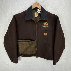 Carhartt Detroit Jacket Blanket Lined Mens Large J97 DKB Dark Brown NWT Dekalb